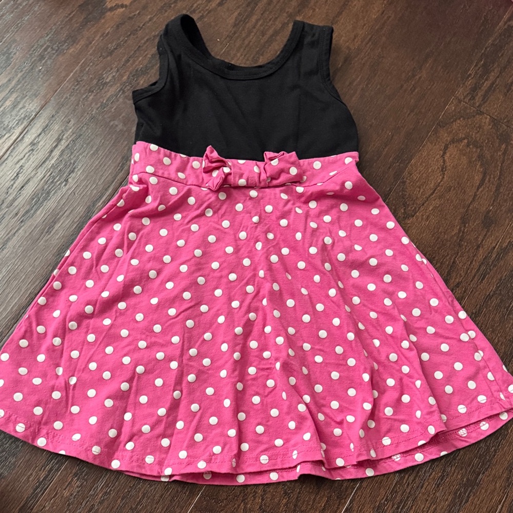 Presley Skye Black & Hot Pink Polka Dot Bow Tank Dress
